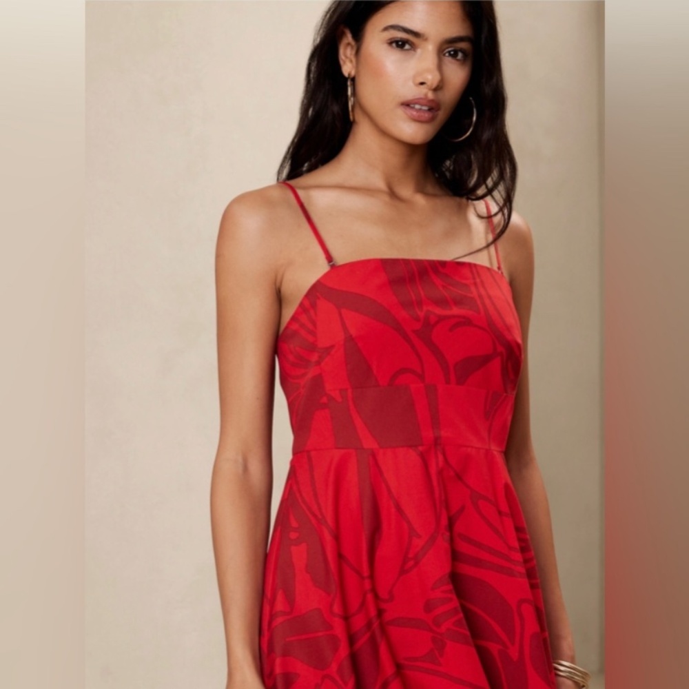 NWT  asymmetrical red dress. Banana Republic